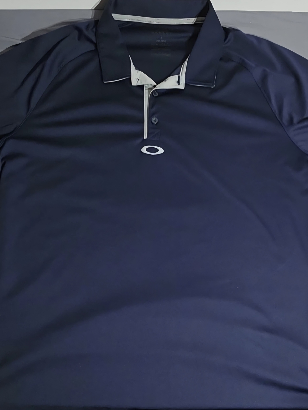 Oakley Men's Navy Polo with Silver Trim